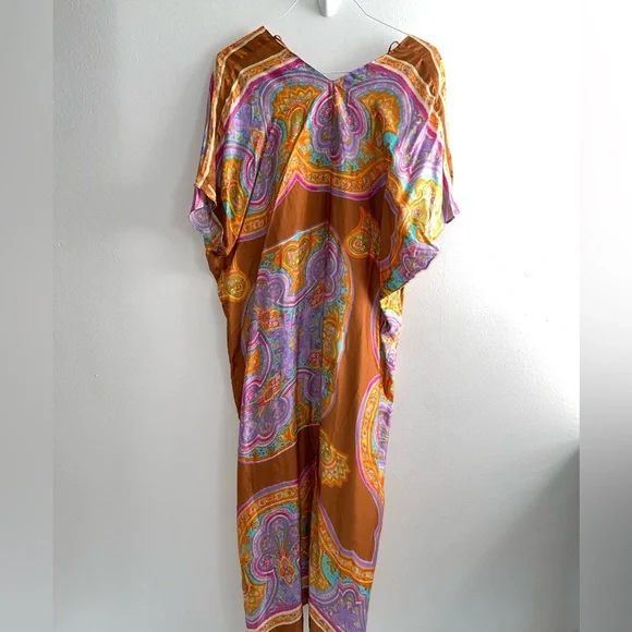 Zara Printed Boho  V-Neck Kaftan Tunic Pull Over Dress - Picture 5 of 6